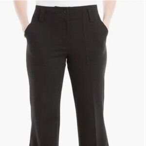 MAX STUDIO Ponte Mid Waist Full Length Wide Leg Trousers Pants